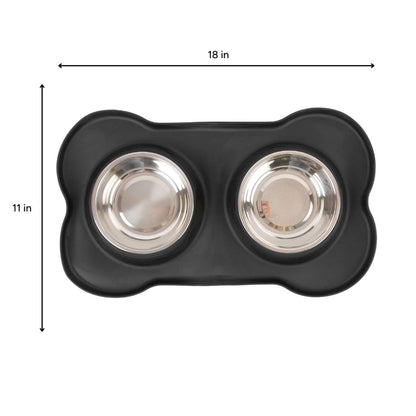 BROOKBRANDS - Non-Slip Silicone Stainless Bowl Set - Black