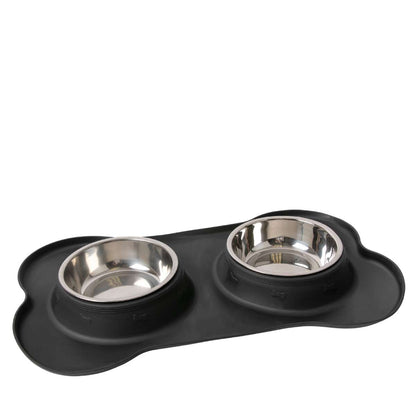 BROOKBRANDS - Non-Slip Silicone Stainless Bowl Set - Black