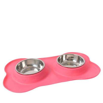 BROOKBRANDS - Non-Slip Silicone Stainless Bowl Set - Pink