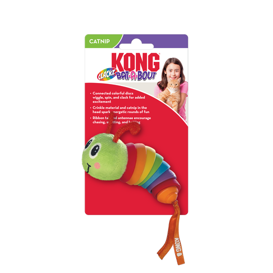 Kong Bat-A-Bout Clackz Caterpillar Cat Toy