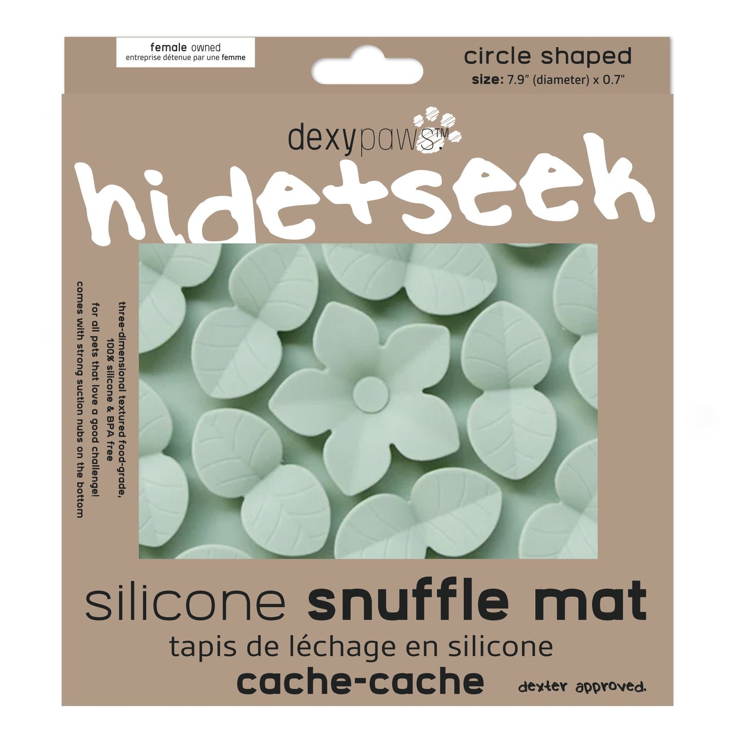 Dexypaws - Circle Hide and Seek Silicone Snuffle Mat - Sage Green