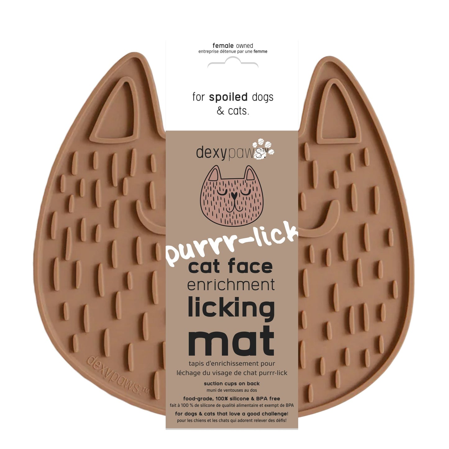 Dexypaws - Purrr-lick Cat Face Enrichment Licking Mat - Orange