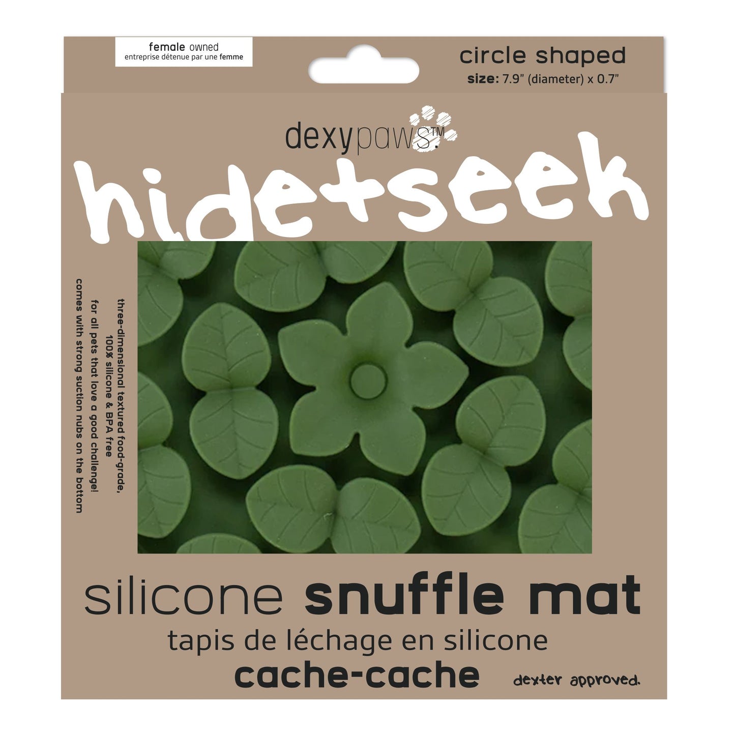 Dexypaws - Circle Hide and Seek Silicone Snuffle Mat - Army Green