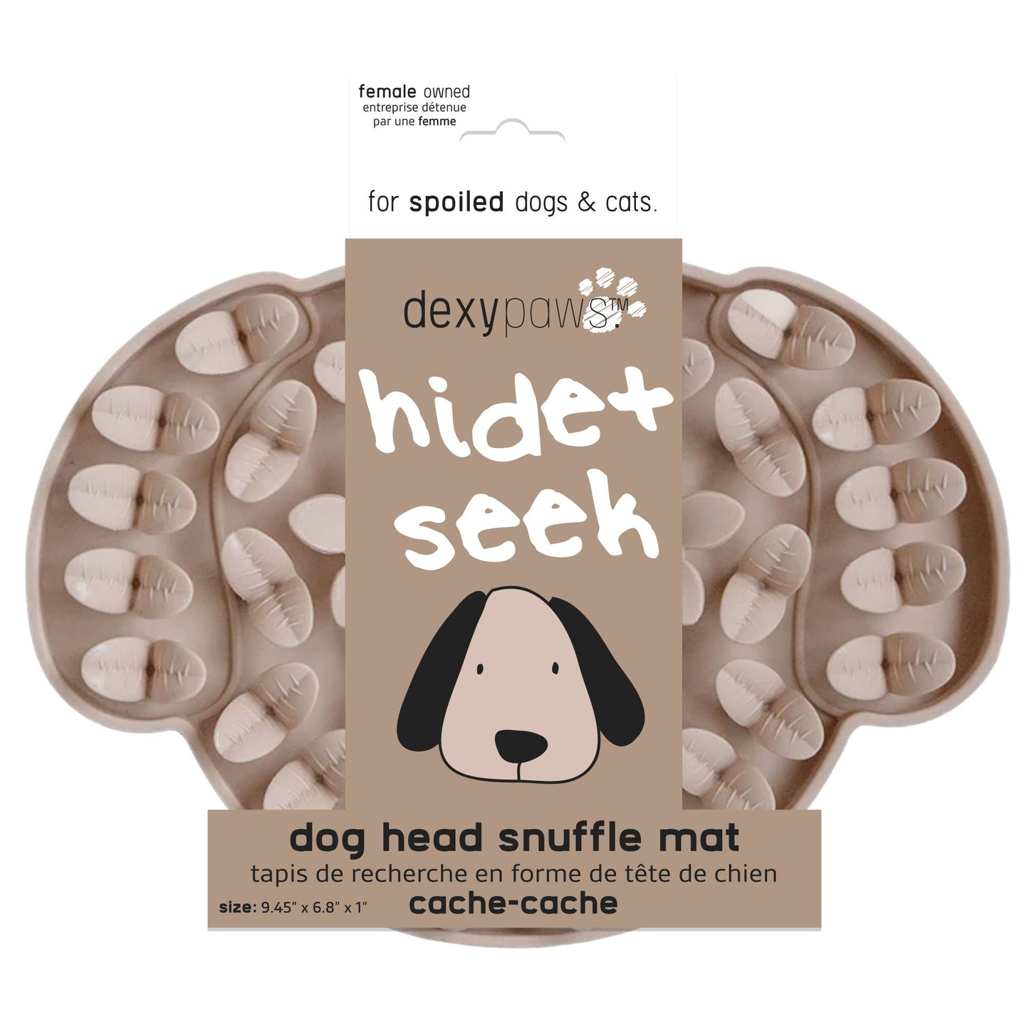 Dexypaws - Dog Head Hide and Seek Silicone Snuffle Mat - Beige