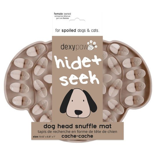 Dexypaws - Dog Head Hide and Seek Silicone Snuffle Mat - Beige