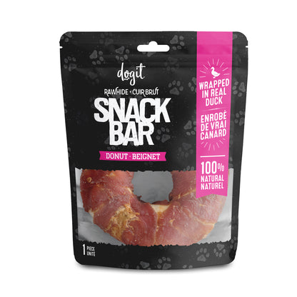 DOGIT - Snack Bar - Duck Rawhide Donut Dog Treat