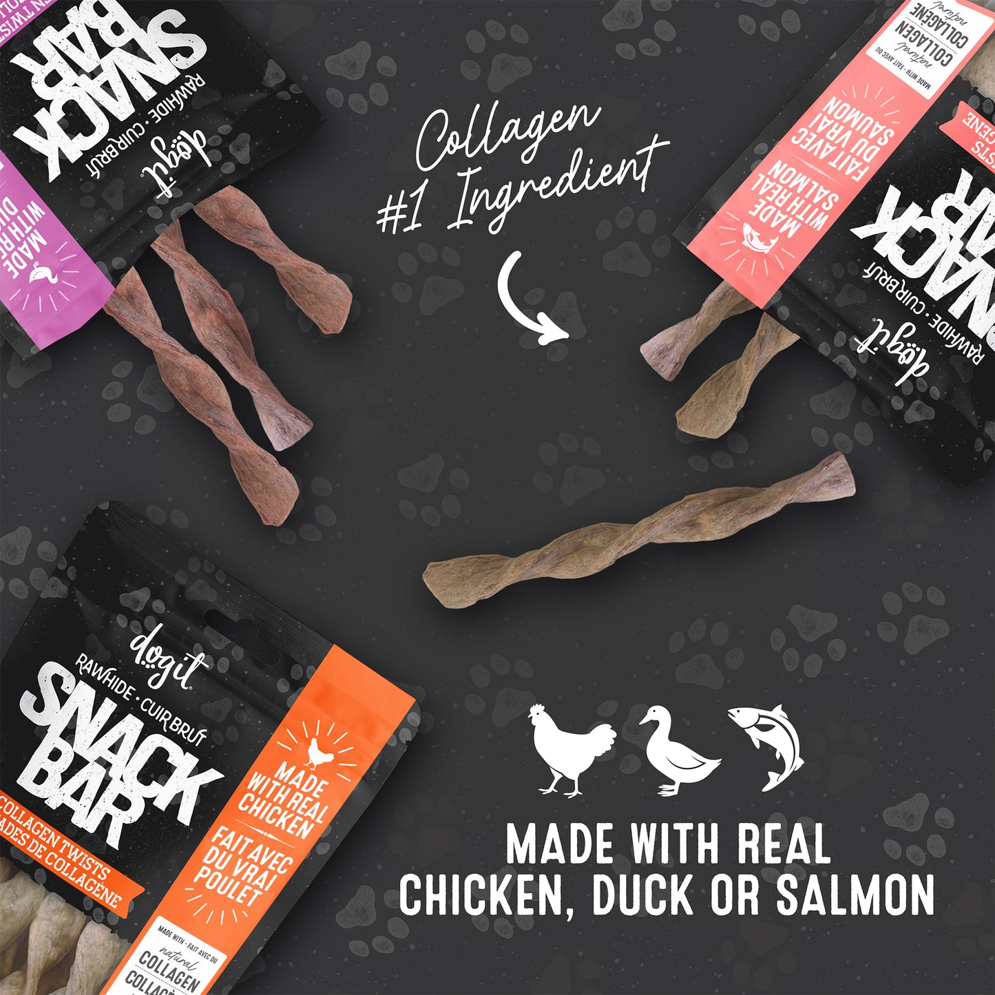 Dogit - Snack Bar - Duck Collagen Twists