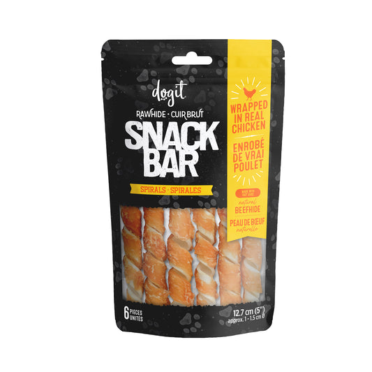 Dogit - Snack Bar - Chicken-Wrapped Beefhide Spirals