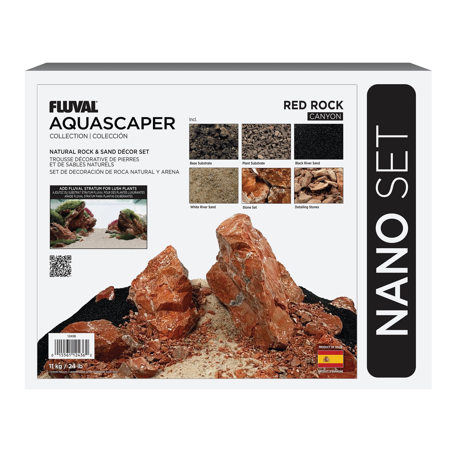 Fluval - Red Rock Aquascaper Natural Rock & Sand Décor - Nano Set
