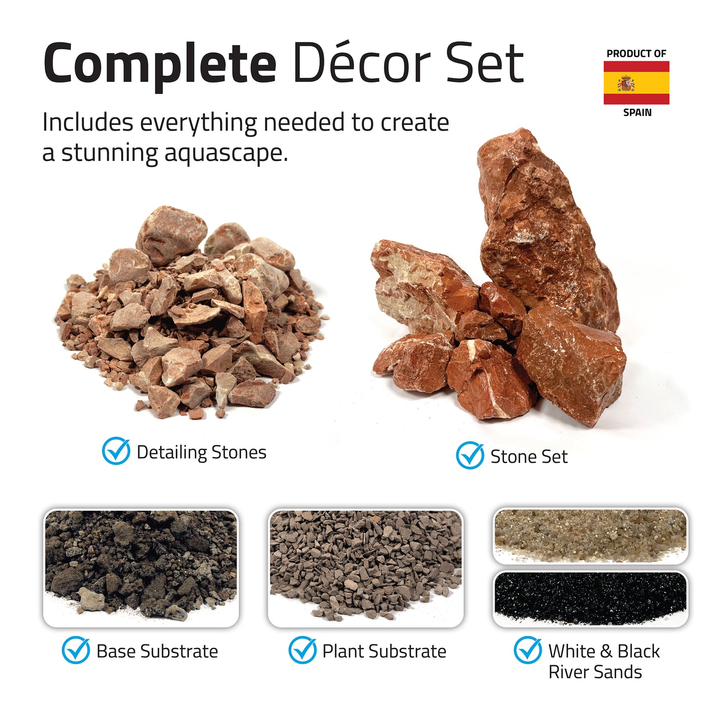 Fluval - Red Rock Aquascaper Natural Rock & Sand Décor - Nano Set