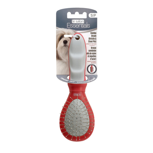 LE SALON - Essentials Dog Bristle/Steel Pin Combo Brush - Small