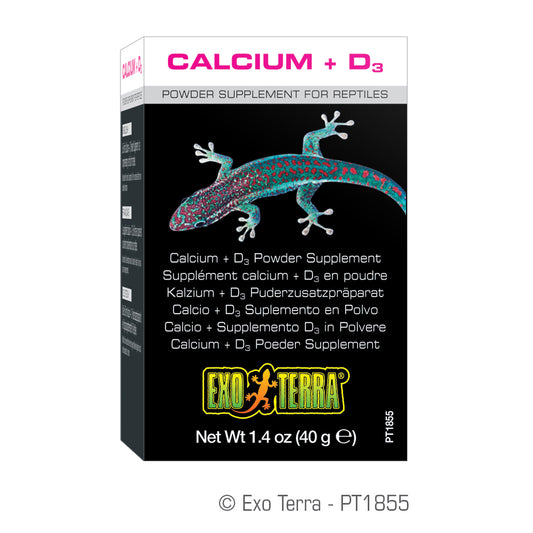 EXO TERRA - Calcium + D3 Powder Supplement - 1.4 oz / 40 g
