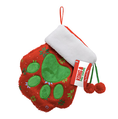 Kong® HOLIDAY Stoking Paw Red