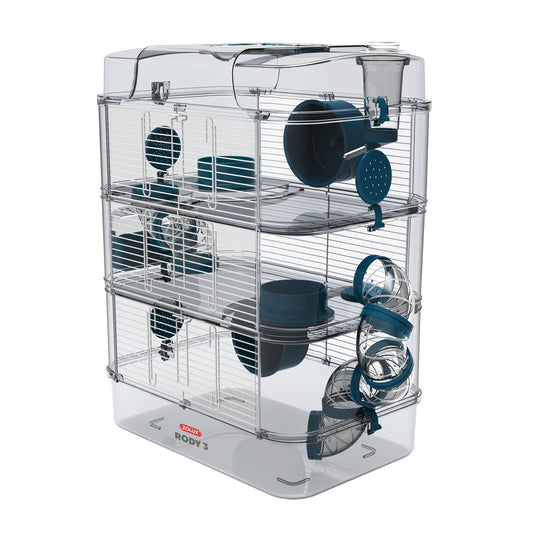 Rody3 - Trio Hamster Cage - Blue