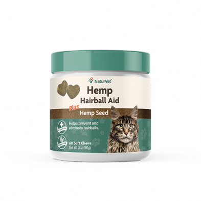 NaturVet Hemp Hairball Aid Soft Chew for Cats