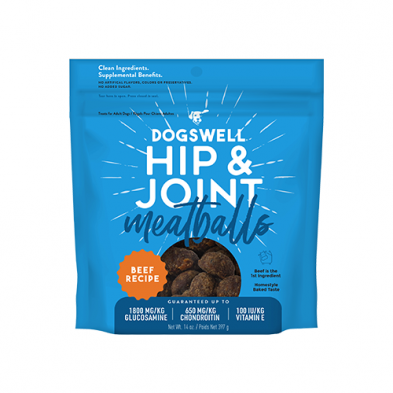 Dogswell Hip & Joint Meatballs Beef Recipe Treats For Dogs 14oz