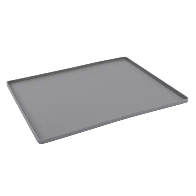 Messy Mutts - Silicone Bowl Mat with Raised Edge - Cool Grey