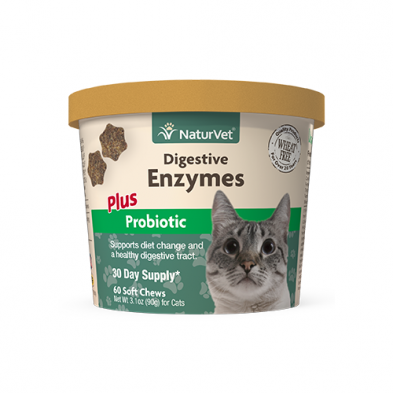 Naturvet - Digestive Enzymes With Prebiotics & Probiotics Soft Chew For Cats