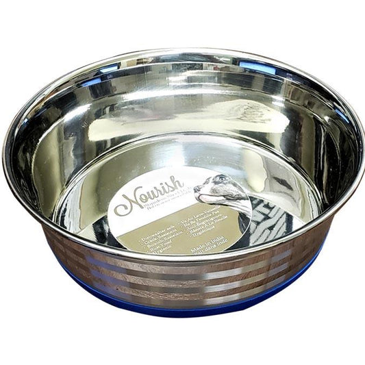 Nourish - Stainless Steel Heavy Stripe Pet Bowl