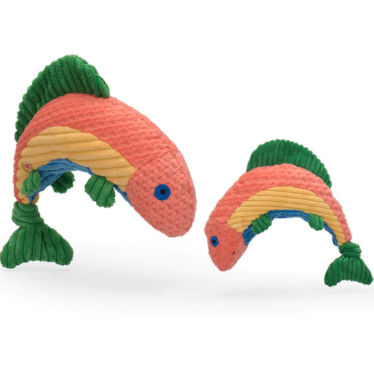 HuggleHounds -  Rauccous Rainbow Trout Knottie Dog Toy