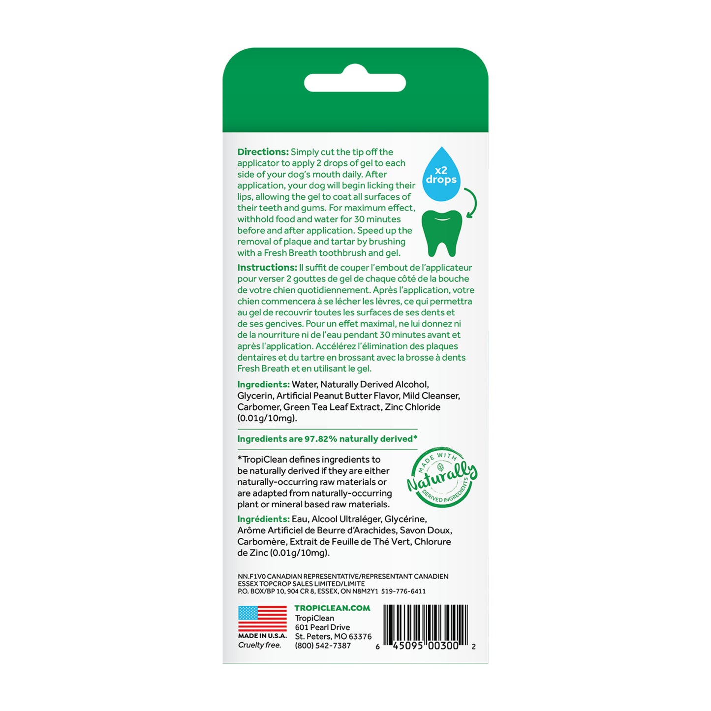 Tropiclean - Fresh Breath Oral Gel for Dogs - Peanut Butter