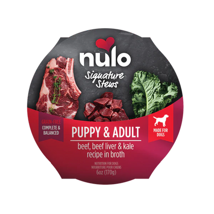Nulo - Stews Grain-Free - Puppy & Adult Beef, Beef Liver, & Kale in Broth
