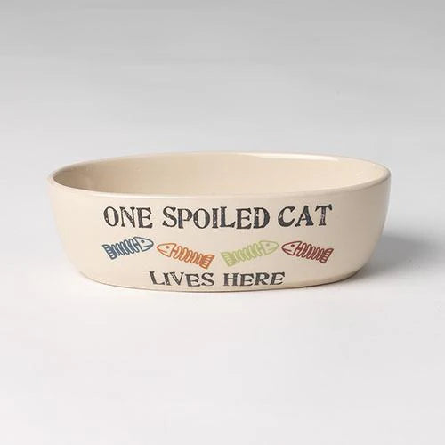 PetRageous - One Spoiled Cat Oval Cat Dish