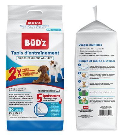 Budz - Disposable Puppy Training Pad 22in x 22in 50pk