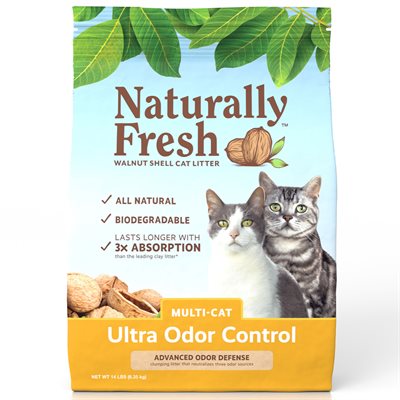 Eco-Shell - Naturally Fresh Walnut Odor Control Clumping Cat Litter Yellow