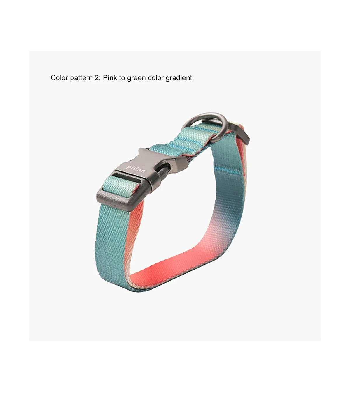 Pidan - Dog Collar With Metal Buckle Colour Pink To Green