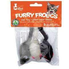Cat Love - Furry Frolics 3 pack Cat Toy Mice