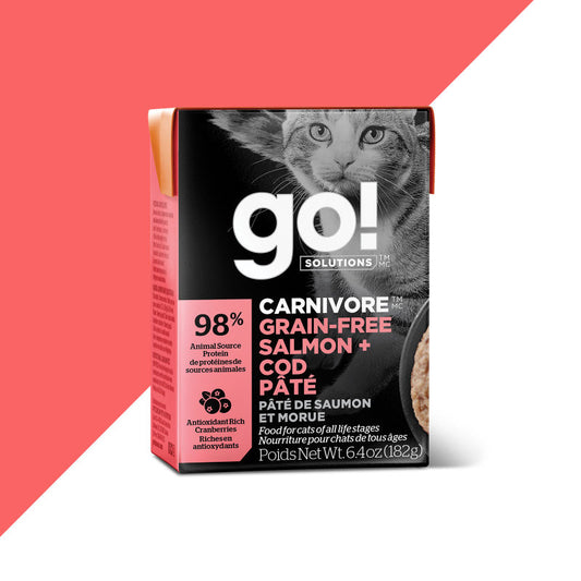 Go! - Carnivore Grain Free Salmon & Cod Pate Wet Cat Food 6.4oz