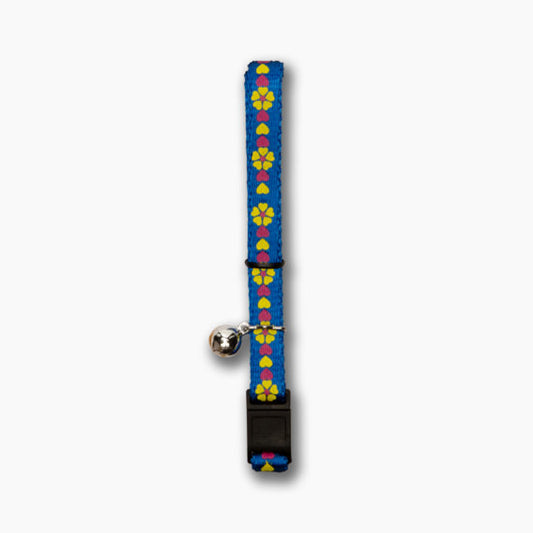 Catit - Adjustable Breakaway Nylon Cat Collar Blue Flower Pattern