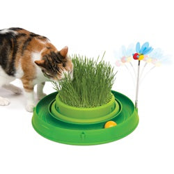 Catit - Play 3 in 1 Circuit Ball Toy with Cat Grass Green