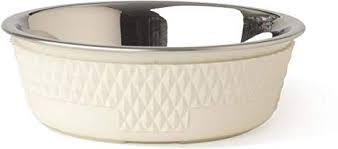 PetRageous - Kona White Dog Bowl 1.75 Cups Stainless Steel