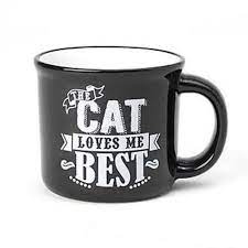 PetRageous - The Cat Loves Me Best Black Mug 16oz