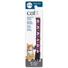 Catit - Adjustable Breakaway Nylon Cat Collar Purple Bow Pattern