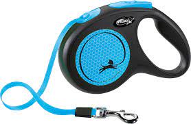 Flexi - New Neon Tape Leash - Blue 5m