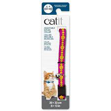 Catit - Adjustable Breakaway Nylon Cat Collar Pink Flower Pattern