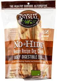 Earth Animal - No Hide Dog Chew Venison Recipe 2pk