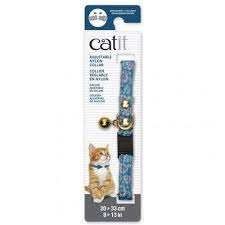 Catit - Adjustable Breakaway Nylon Cat Collar Blue Heart Pattern