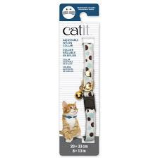Catit - Adjustable Breakaway Nylon Cat Collar White With Dots Pattern