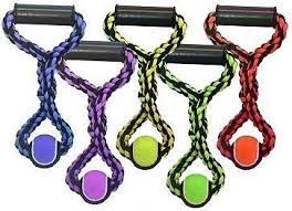 Multipet - Rope Tug With Ball Assorted Colour 14in