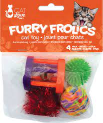 Cat Love - Furry Frolics 4pk Assorted Cat Toy