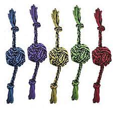 Multipet - 2-Knot Rope With Ball Assorted Colour 13in