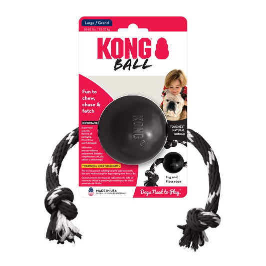 Kong - Extreme Ball w/ Rope Dog Toy