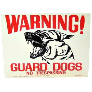 Four Paws - Warning Guard Dogs No Trespassing  - Pet Cuisine & Accessories