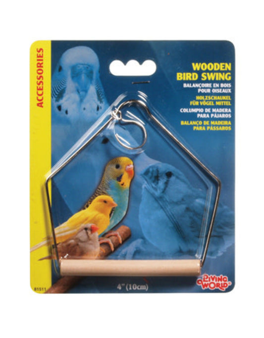 Living World Wooden Bird Swing - Medium