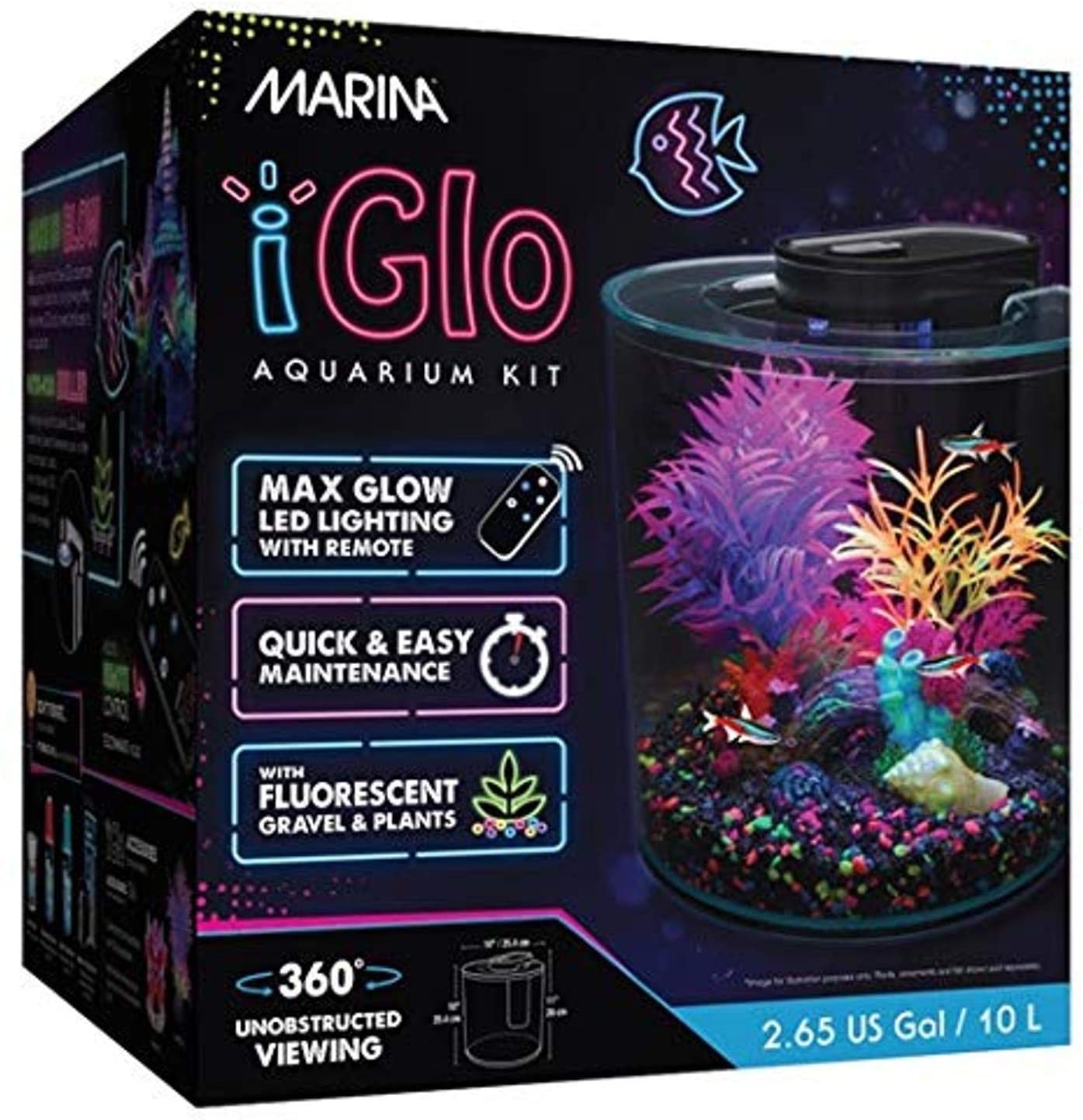 Marina iGlo 360 Aquarium - 2.65 Gallons